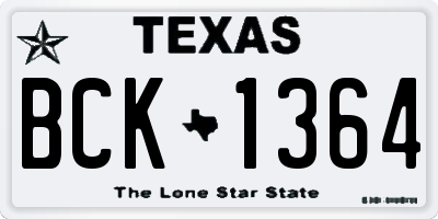 TX license plate BCK1364