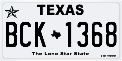 TX license plate BCK1368