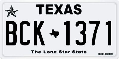 TX license plate BCK1371