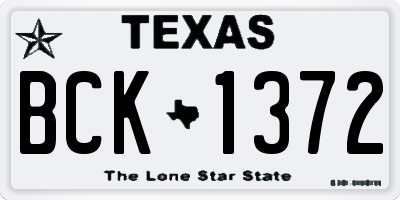 TX license plate BCK1372