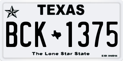 TX license plate BCK1375