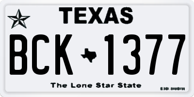 TX license plate BCK1377