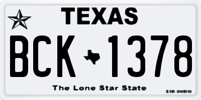 TX license plate BCK1378