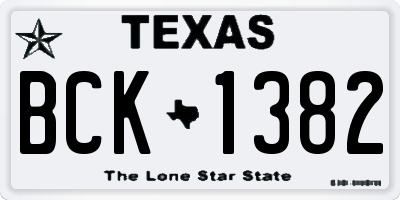 TX license plate BCK1382