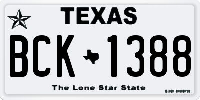 TX license plate BCK1388