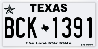 TX license plate BCK1391