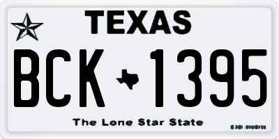 TX license plate BCK1395