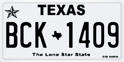 TX license plate BCK1409