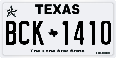TX license plate BCK1410