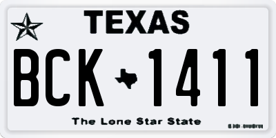 TX license plate BCK1411
