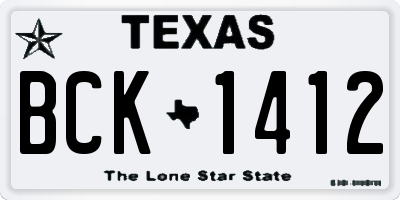 TX license plate BCK1412