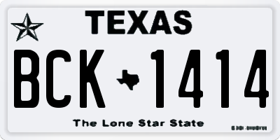 TX license plate BCK1414