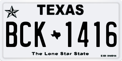 TX license plate BCK1416