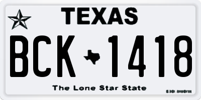 TX license plate BCK1418