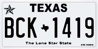 TX license plate BCK1419
