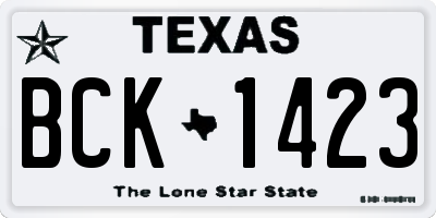 TX license plate BCK1423