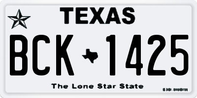 TX license plate BCK1425