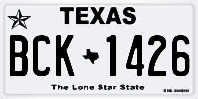 TX license plate BCK1426