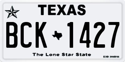 TX license plate BCK1427