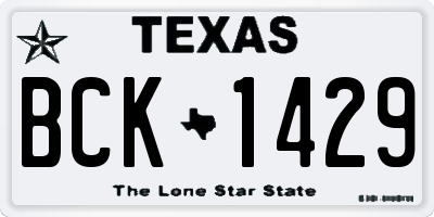 TX license plate BCK1429