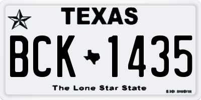 TX license plate BCK1435