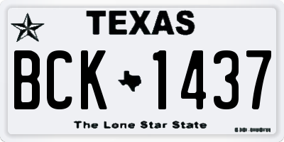 TX license plate BCK1437