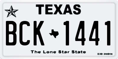 TX license plate BCK1441