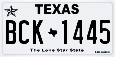 TX license plate BCK1445