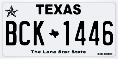 TX license plate BCK1446