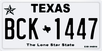 TX license plate BCK1447