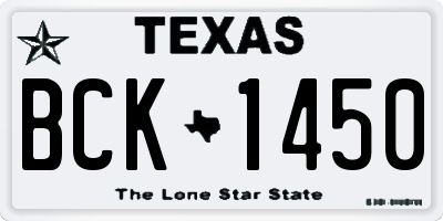TX license plate BCK1450