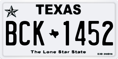 TX license plate BCK1452