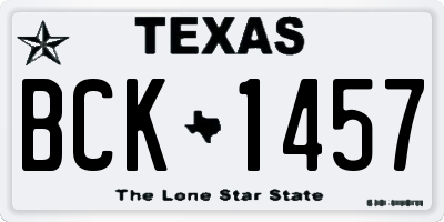 TX license plate BCK1457