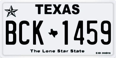 TX license plate BCK1459