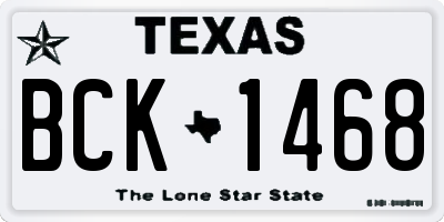 TX license plate BCK1468