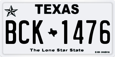TX license plate BCK1476