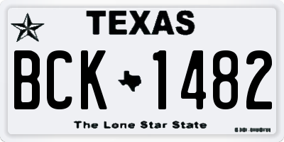 TX license plate BCK1482