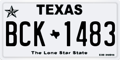 TX license plate BCK1483