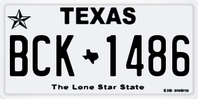 TX license plate BCK1486