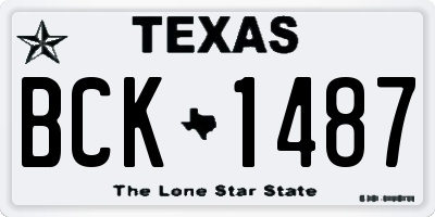 TX license plate BCK1487