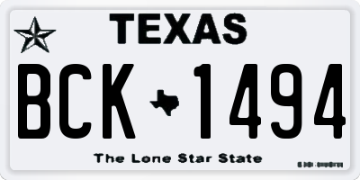 TX license plate BCK1494