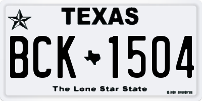 TX license plate BCK1504