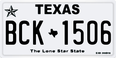 TX license plate BCK1506