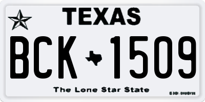 TX license plate BCK1509