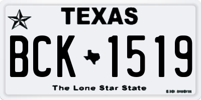 TX license plate BCK1519