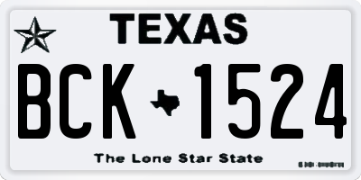 TX license plate BCK1524