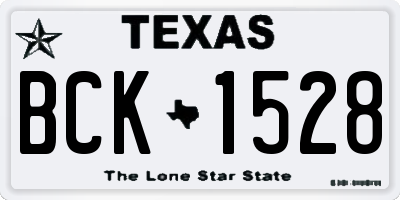 TX license plate BCK1528