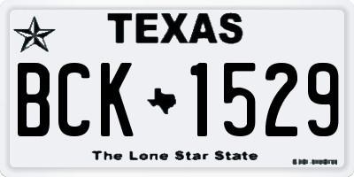 TX license plate BCK1529