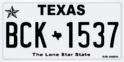 TX license plate BCK1537