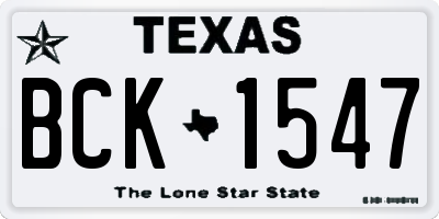 TX license plate BCK1547
